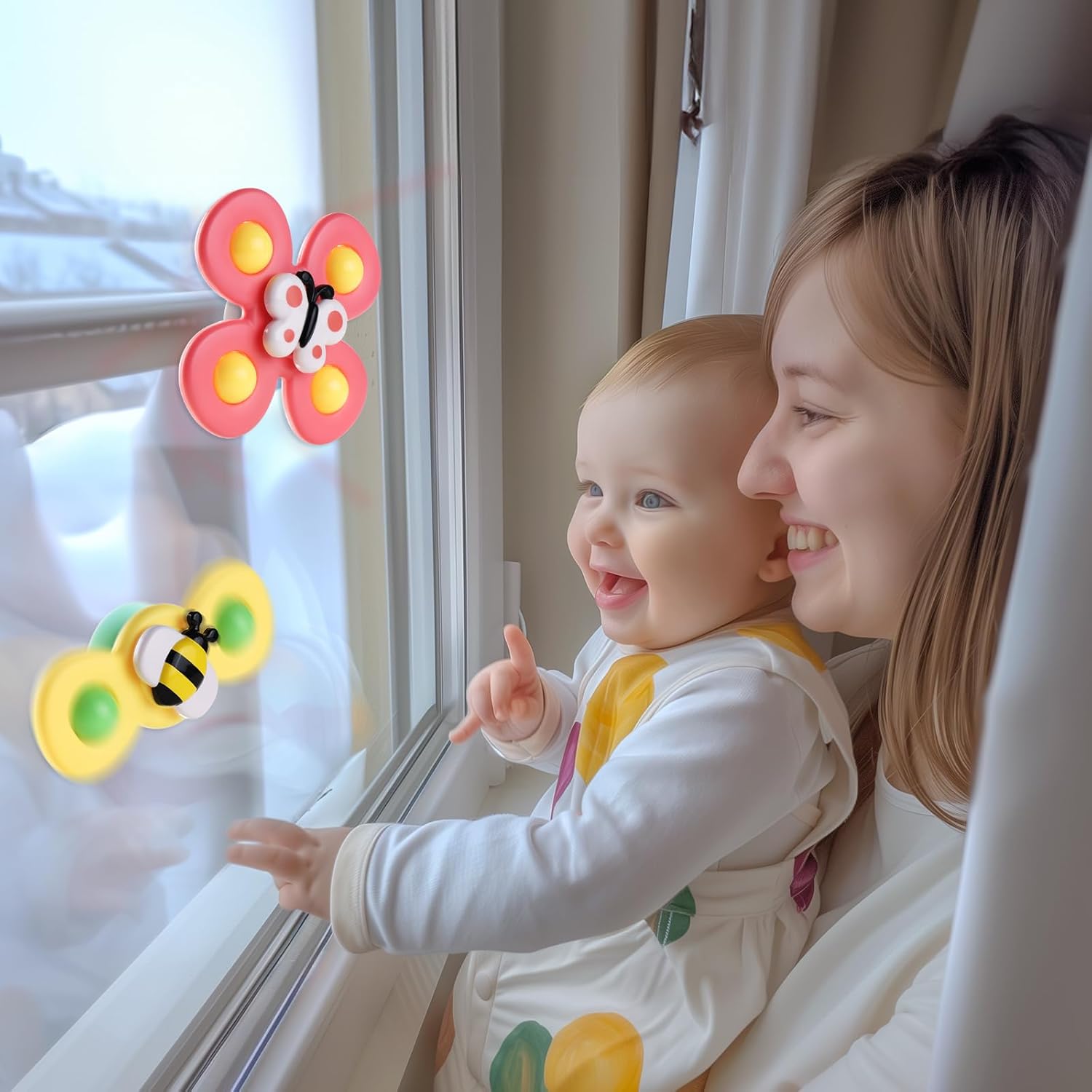 ALASOU 3PCS Suction Cup Spinner Toys for 1 Year Old Boy Girl - Image 2