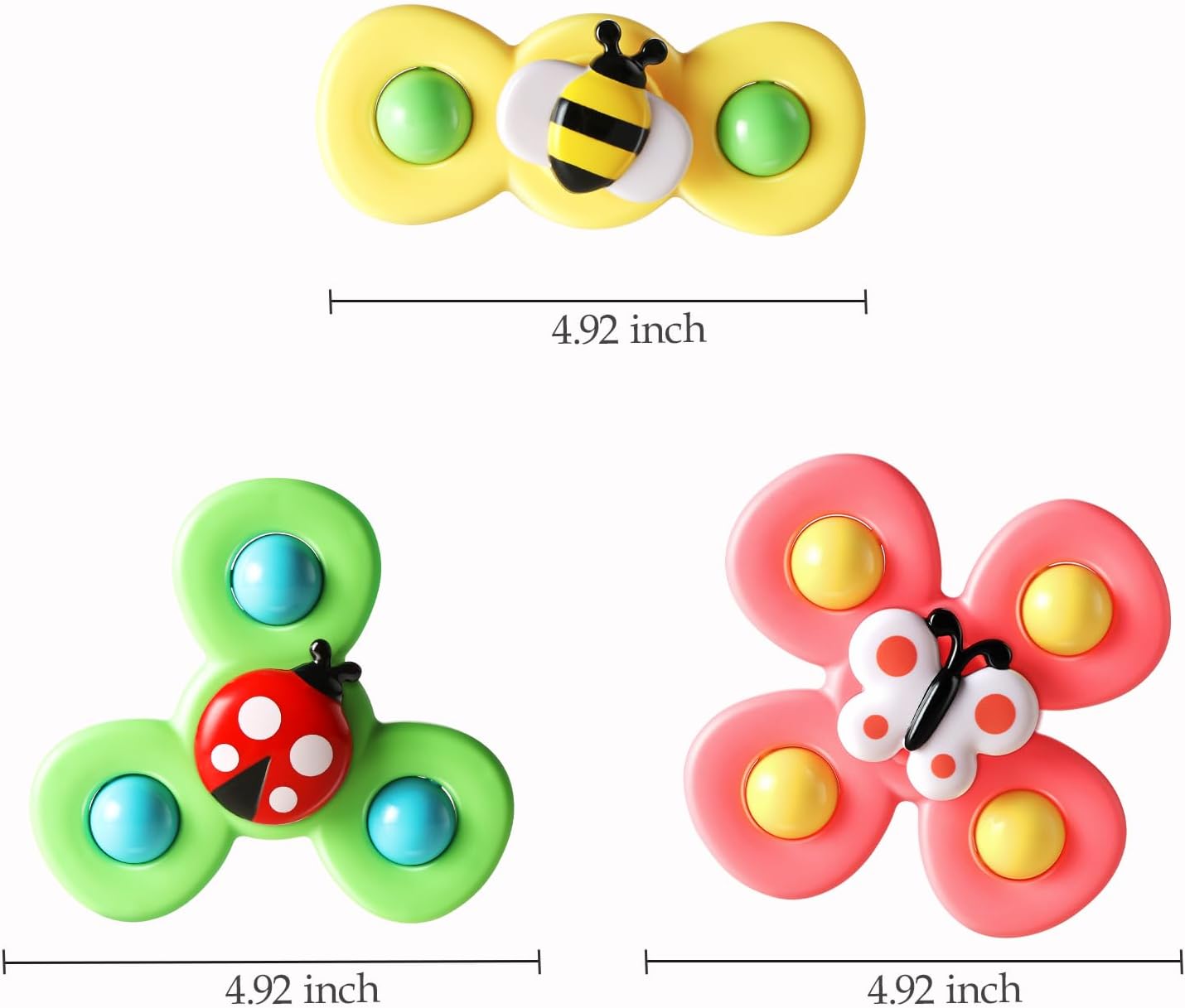 ALASOU 3PCS Suction Cup Spinner Toys for 1 Year Old Boy Girl - Image 5