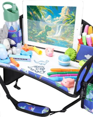 Kids Travel Tray for Airplane - Toddler Car Seat Table Tray, Road Trip Essentials