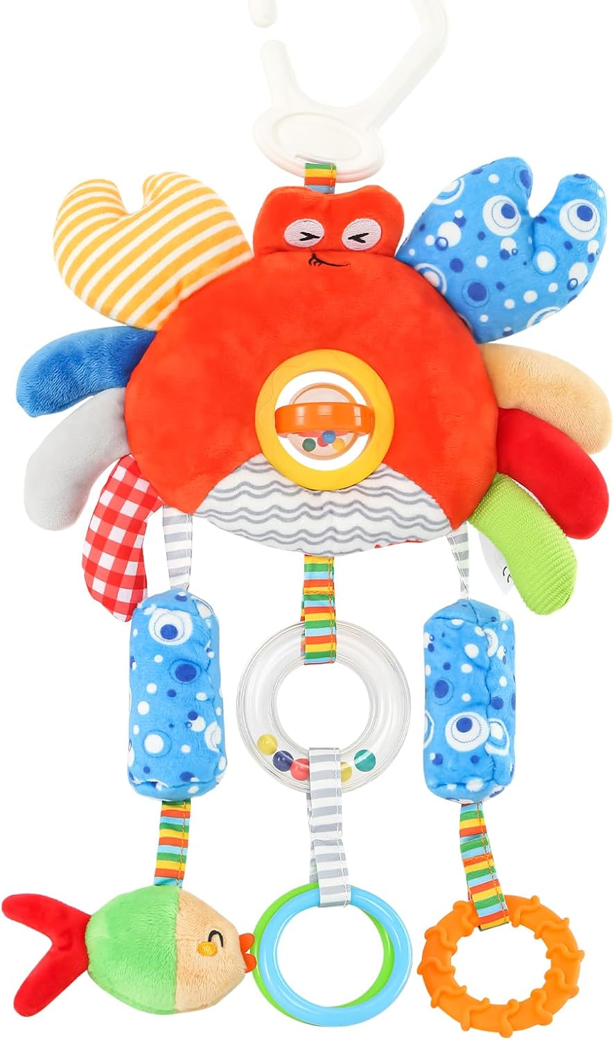 Baby Car Seat Toys with Clip - Travel Sensory Toys for 6 7 8 9 10 11 12 Months