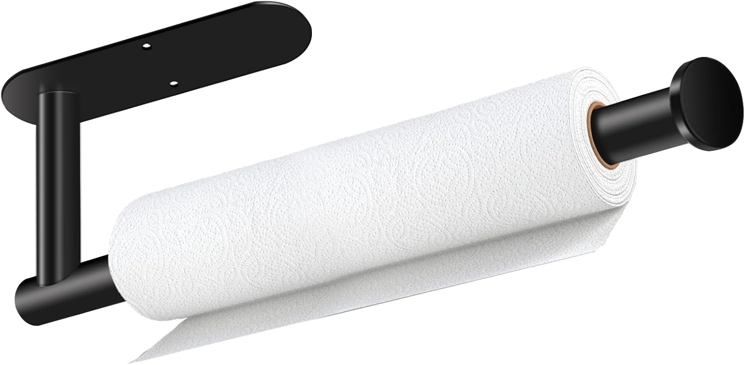 Paper Towel Holder, Self Adhesive or Drilling Paper Towel Holder Under Cabinet