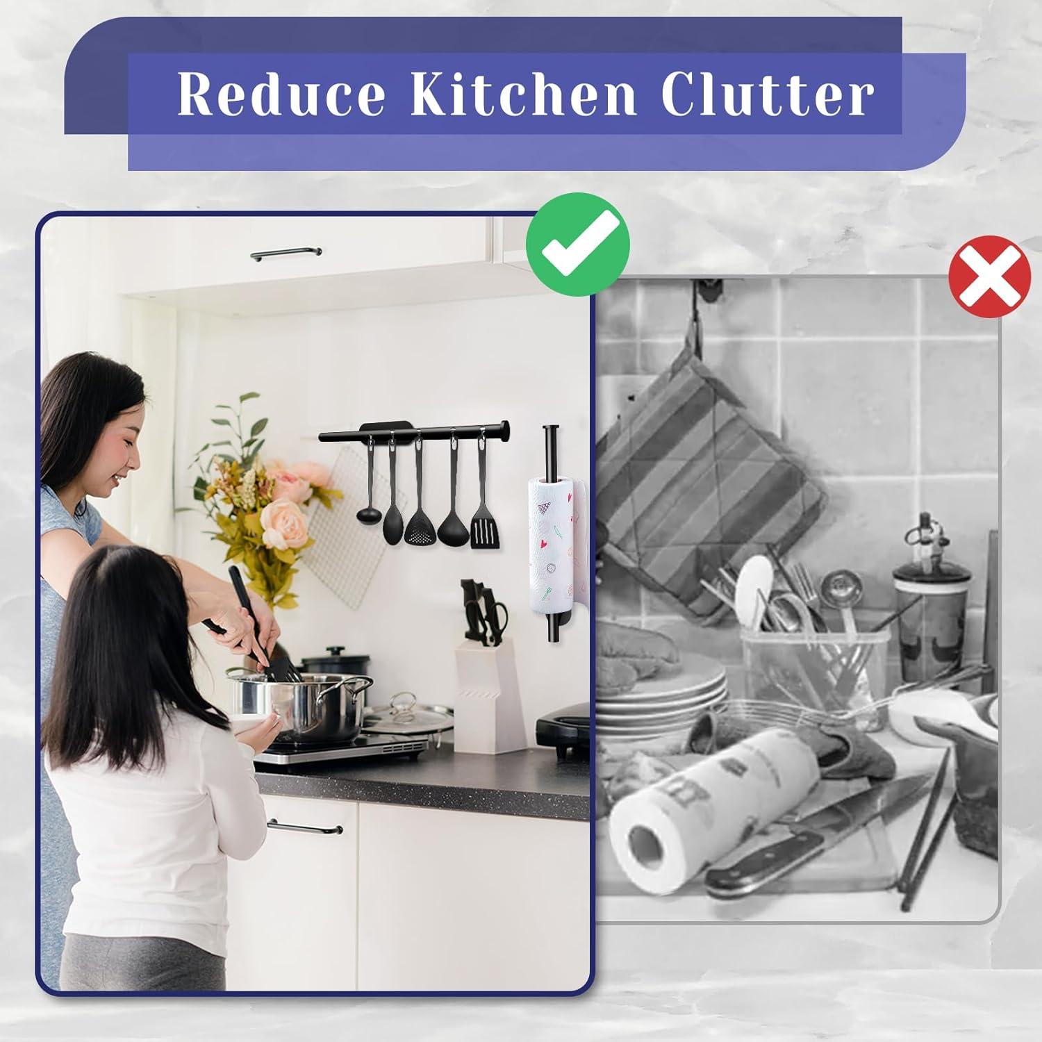 Paper Towel Holder, Self Adhesive or Drilling Paper Towel Holder Under Cabinet - Image 4