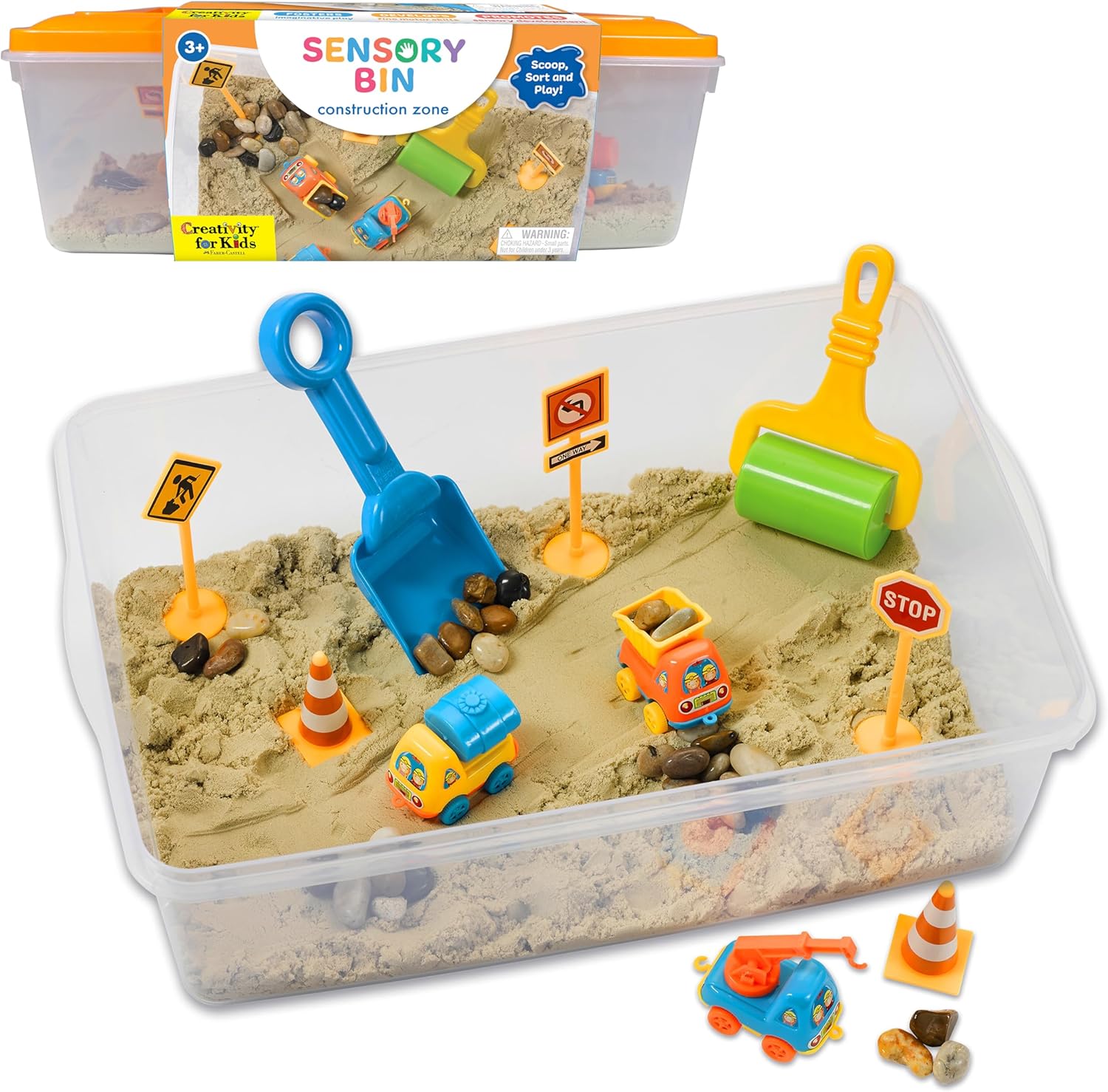 Creativity for Kids Sensory Bin: Construction Zone Playset - Preschool Learning Activities