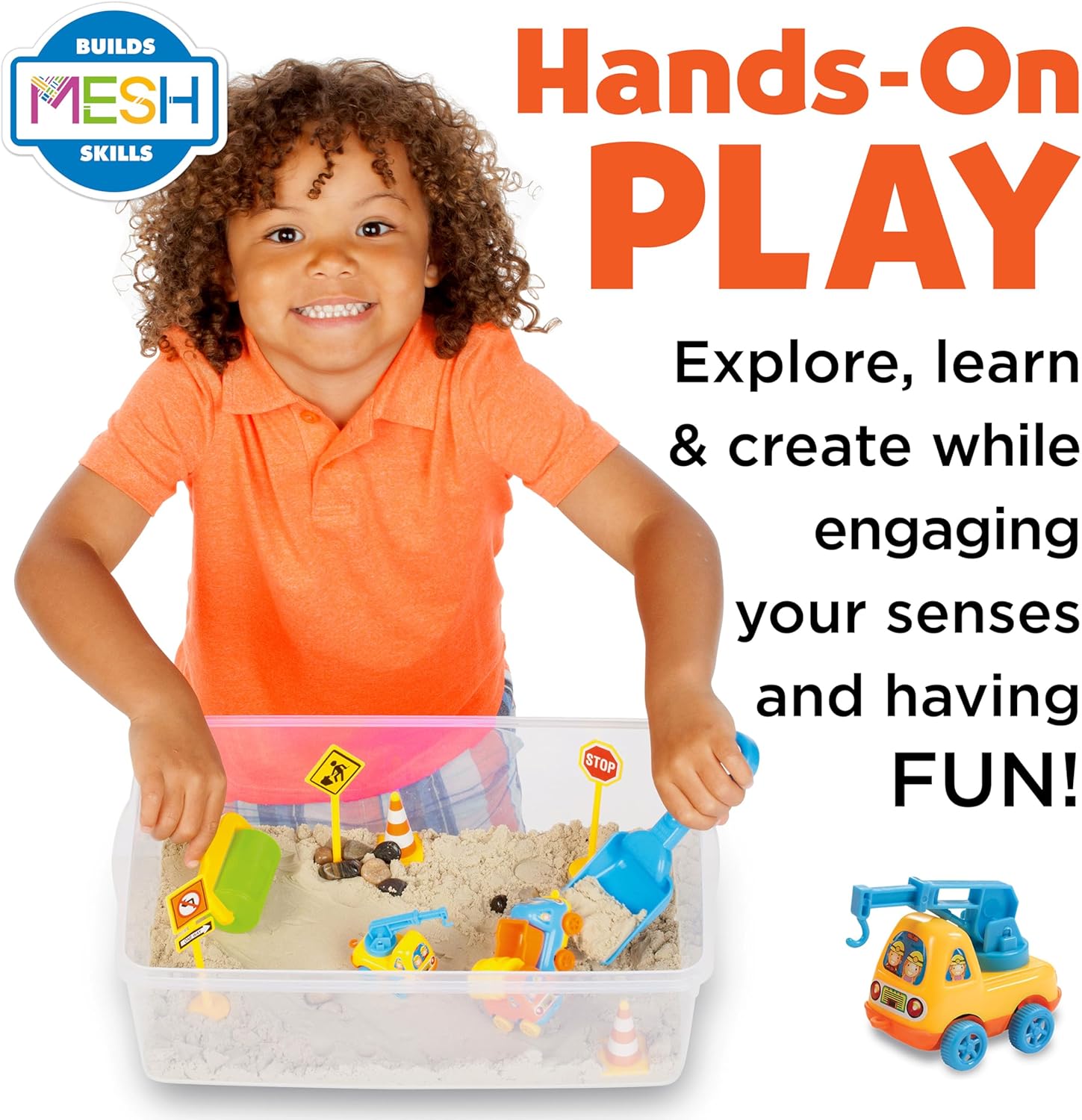 Creativity for Kids Sensory Bin: Construction Zone Playset - Preschool Learning Activities - Image 5