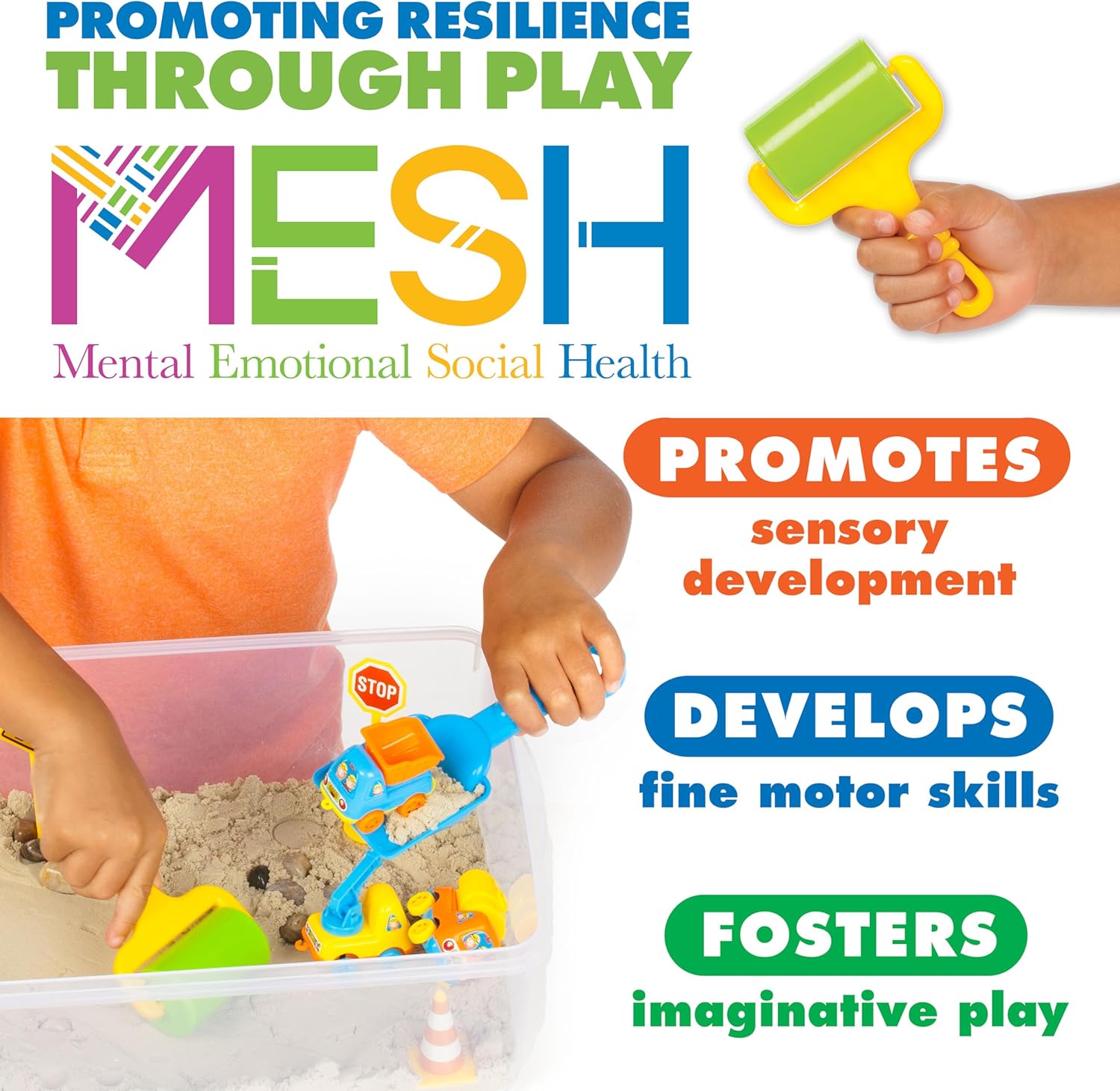 Creativity for Kids Sensory Bin: Construction Zone Playset - Preschool Learning Activities - Image 3