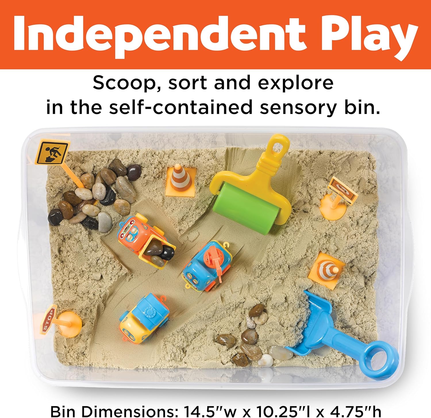 Creativity for Kids Sensory Bin: Construction Zone Playset - Preschool Learning Activities - Image 2