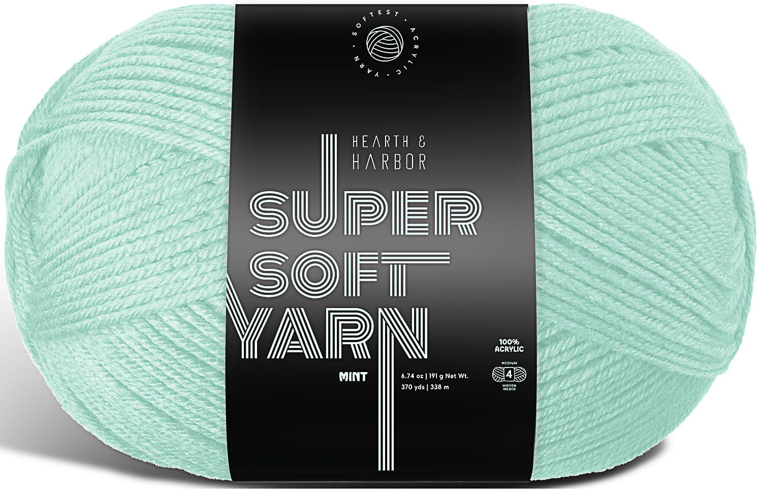 Acrylic Yarn for Crocheting & Knitting – Soft Crochet Yarn for Crocheting, 370 Yards