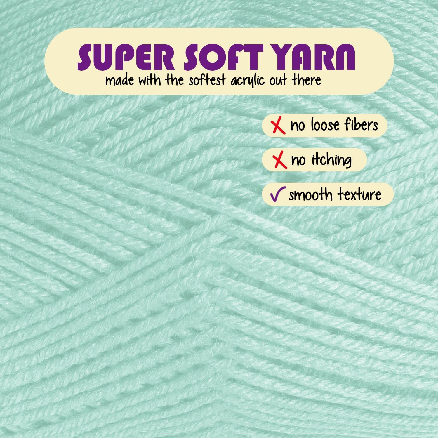 Acrylic Yarn for Crocheting & Knitting – Soft Crochet Yarn for Crocheting, 370 Yards - Image 2
