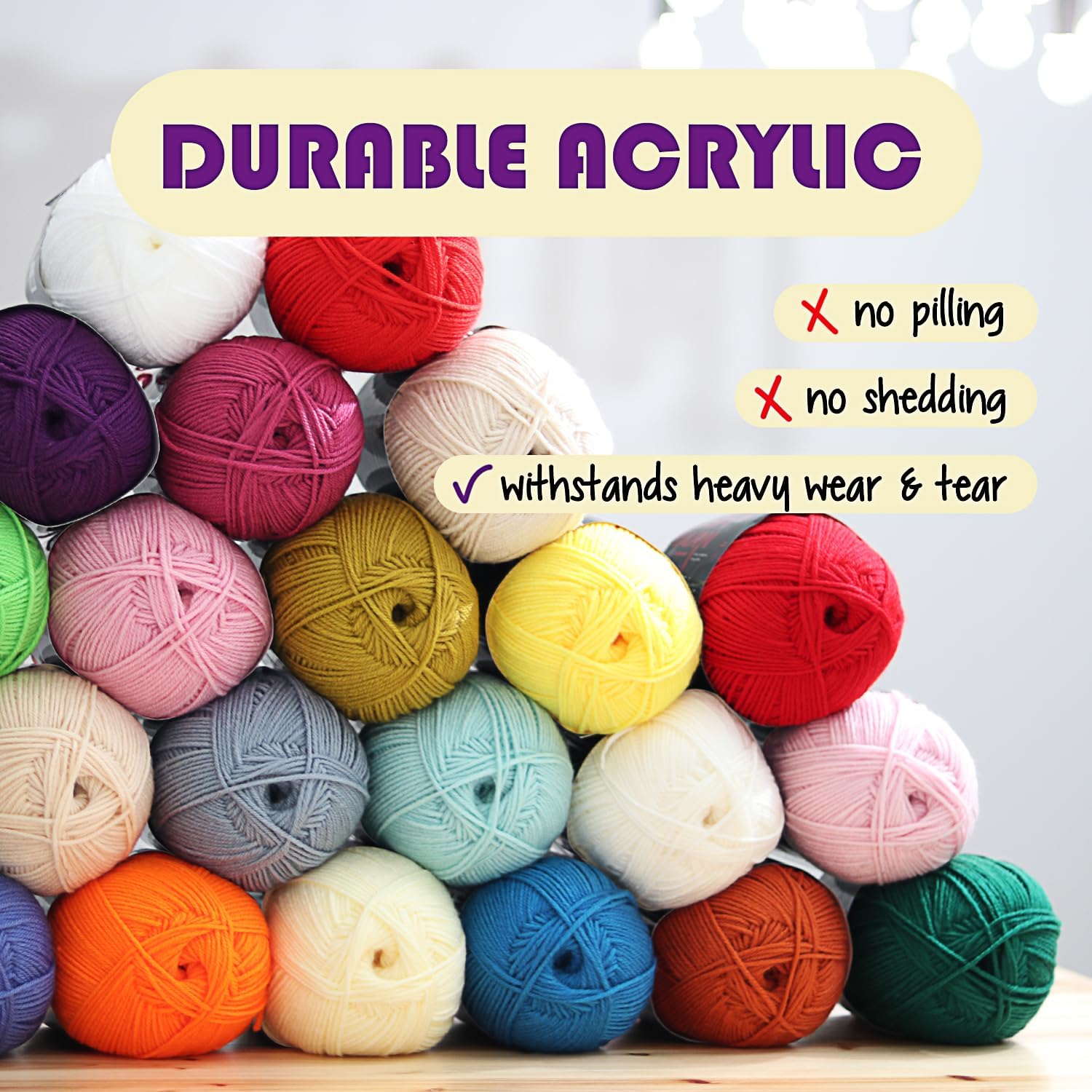 Acrylic Yarn for Crocheting & Knitting – Soft Crochet Yarn for Crocheting, 370 Yards - Image 3