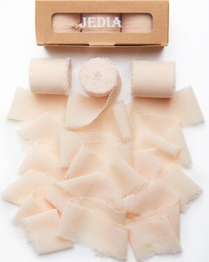 Fall Ribbon, 6 Rolls Champagne Ribbon for Flower Bouquet/Gift Wrapping,