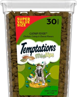 Temptations Cat Treats, Classic Crunchy and Soft Cat Treats, Catnip Fever Flavor